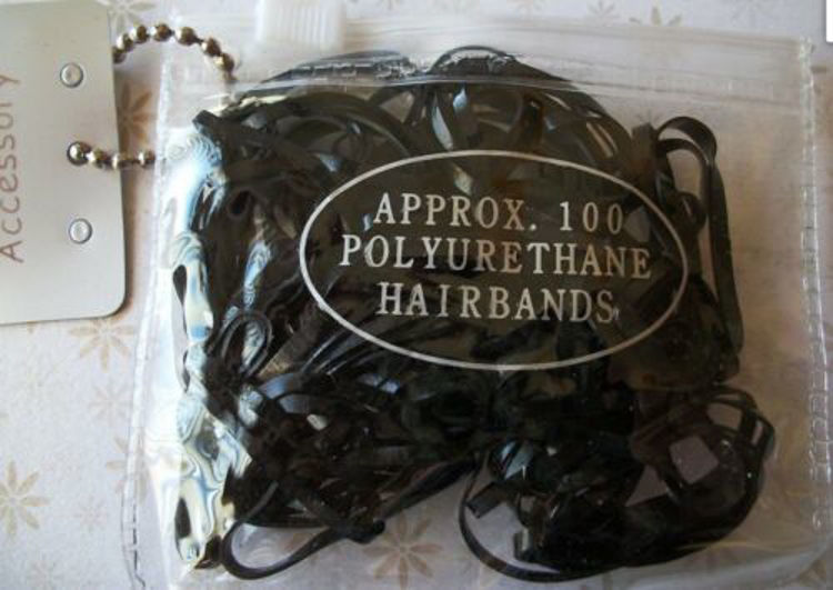 Picture of 9602 / 6027 POLYURETHANE BANDS BLACK PURSE OF 100 2MM THICK